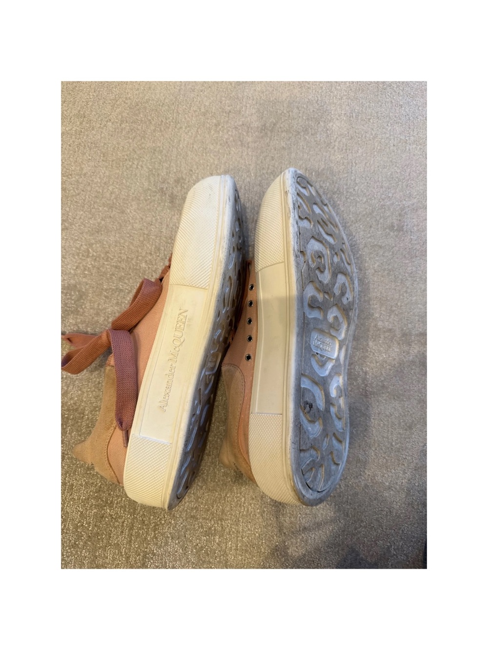 Alexander McQueen Pink Canvas Low-Top Sneakers with Ribbon Laces - Picture 4 of 7